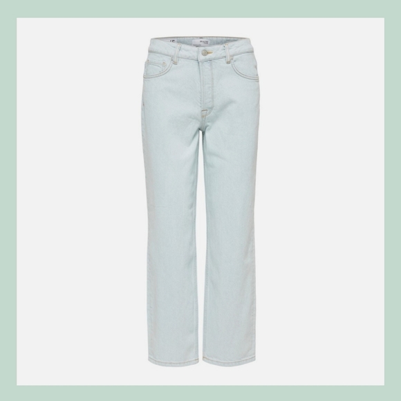 Selected femme straight fit Light wash jeans high rise - Picture 2 of 16